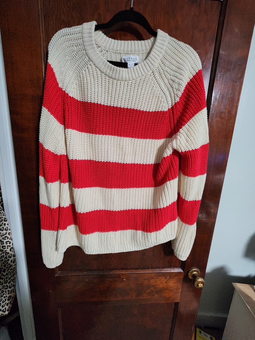 Velvet by Graham & Spencer Ciara Striped Chunky Knit Sweater XL NWOT